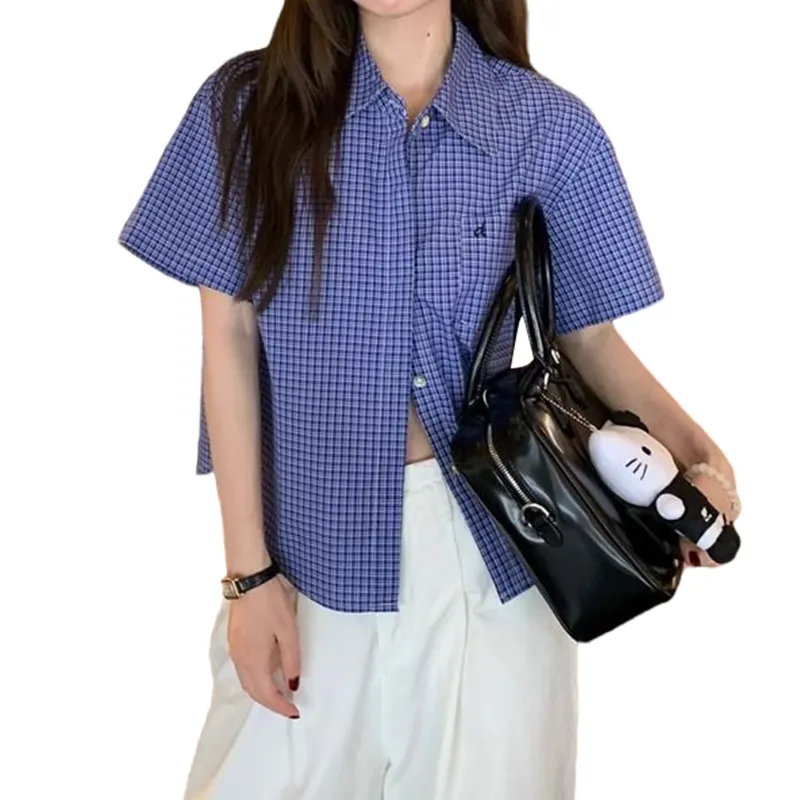 ROBINHOOD Shirts Women's Blue Plaid-3