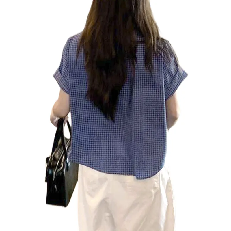 ROBINHOOD Shirts Women's Blue Plaid-4