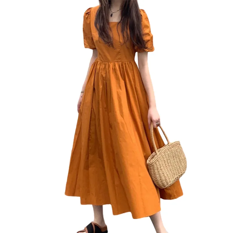 ROBINHOOD Short Sleeved Dress Women's Orange-3