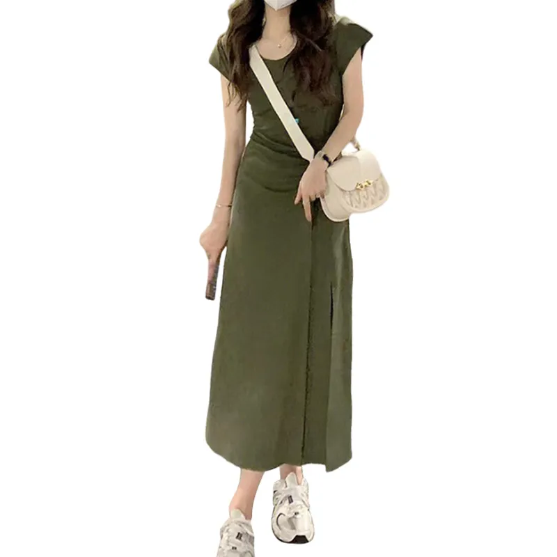 ROBINHOOD Short Sleeved Dress Women's Army Green-0