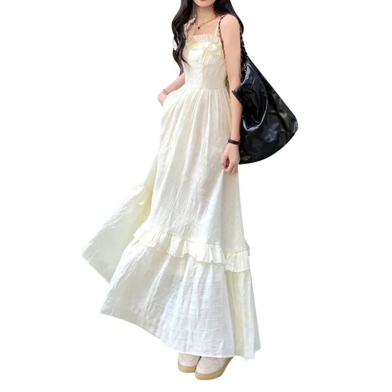 ROBINHOOD Slip Dresses Women's Ecru-4