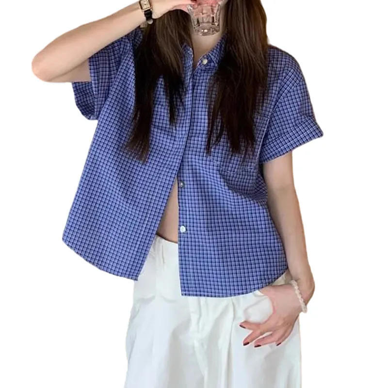ROBINHOOD Shirts Women's Blue Plaid-2