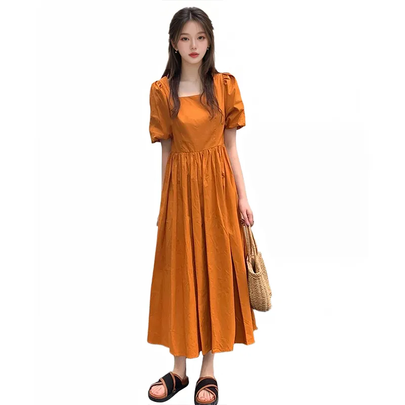 ROBINHOOD Short Sleeved Dress Women's Orange-5