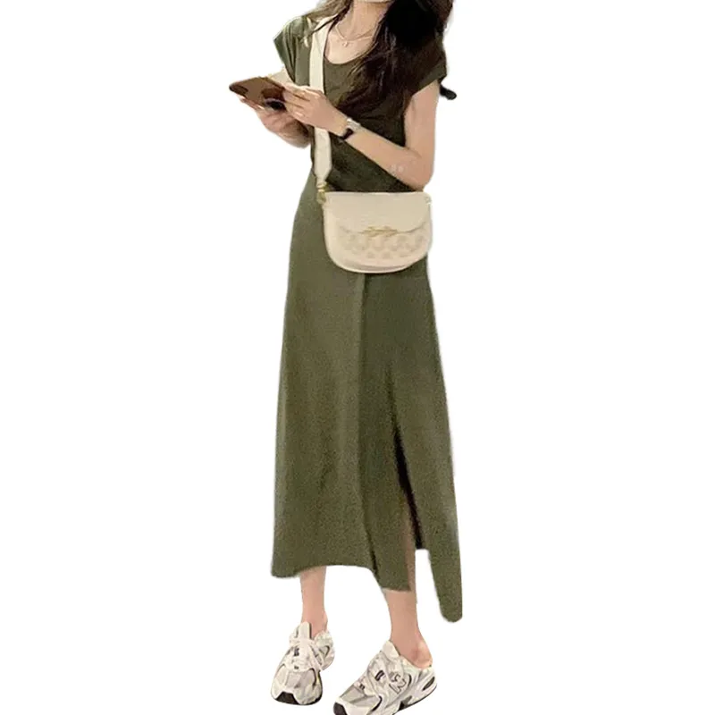 ROBINHOOD Short Sleeved Dress Women's Army Green-3