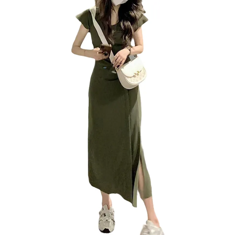 ROBINHOOD Short Sleeved Dress Women's Army Green-2