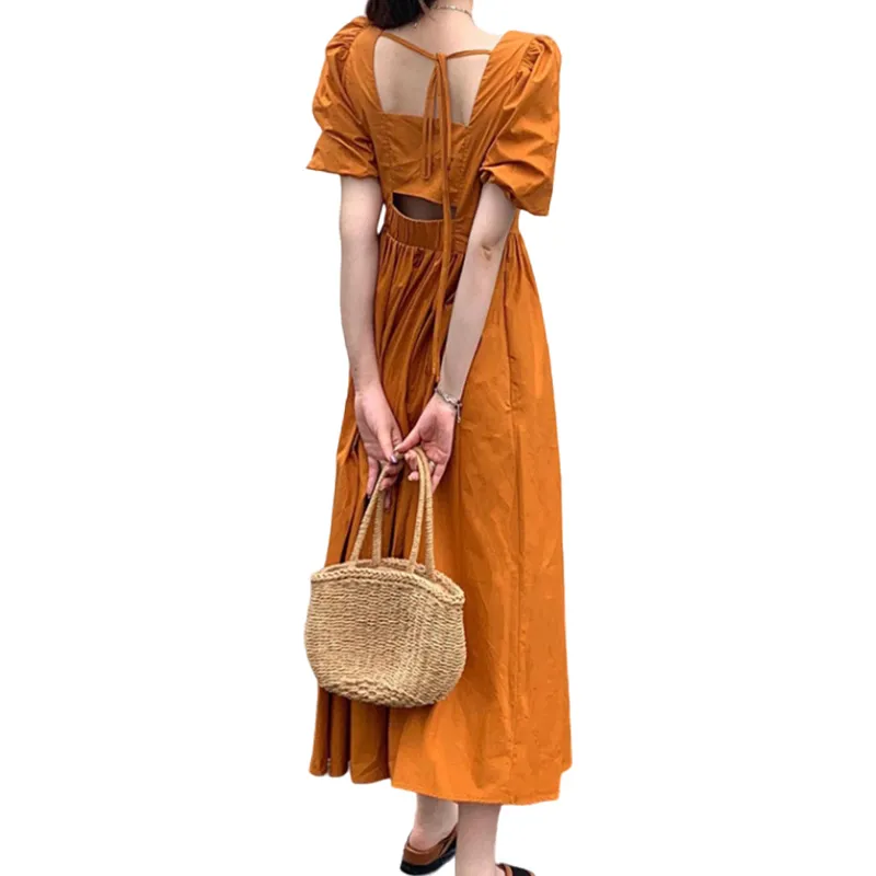 ROBINHOOD Short Sleeved Dress Women's Orange-4