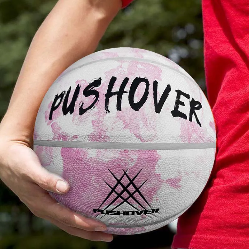 PUSHOVER PU Basketball Pink Size 7 Training Unisex-19