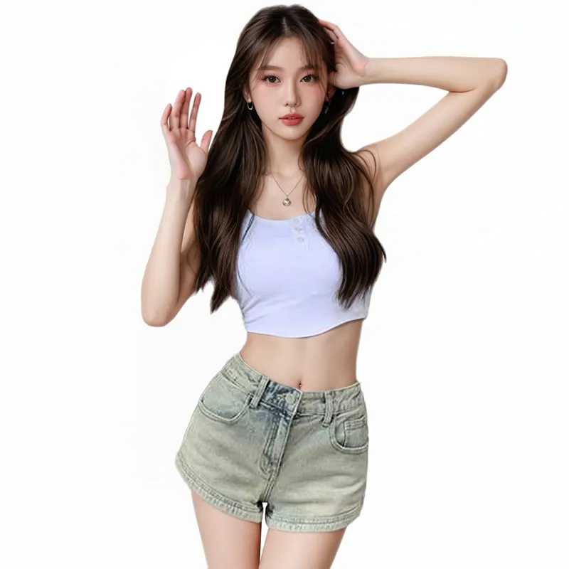 ROBINHOOD Denim Shorts Women's Yellow Mud-4