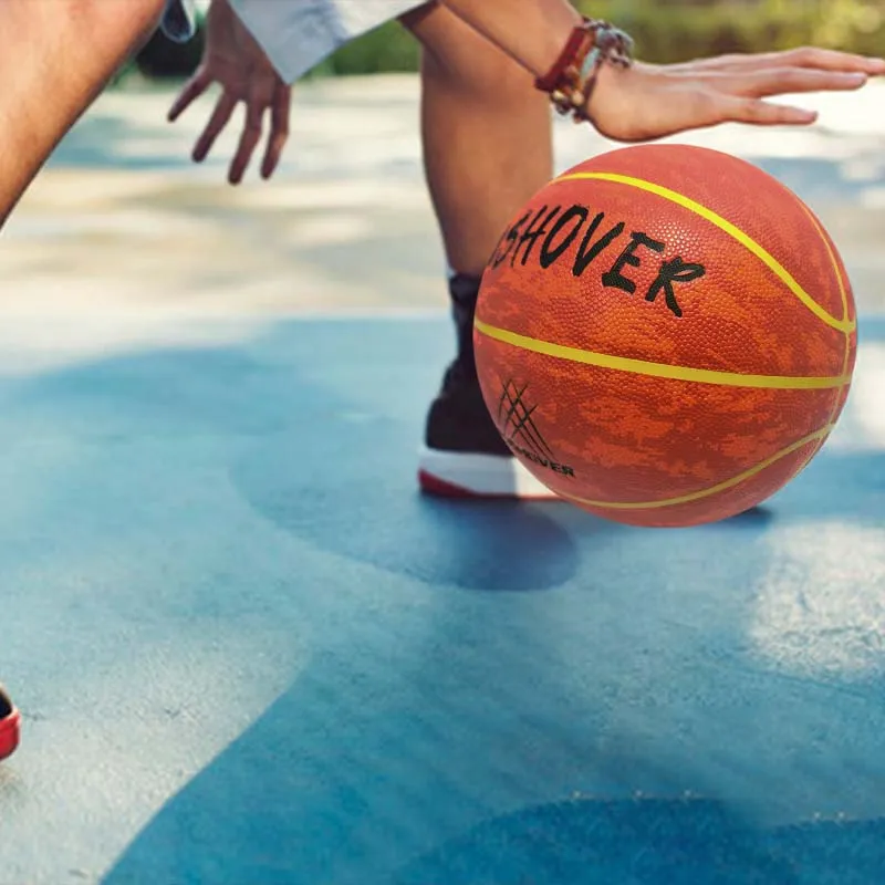PUSHOVER PU Basketball Red Brown Size 7 Training Unisex-7