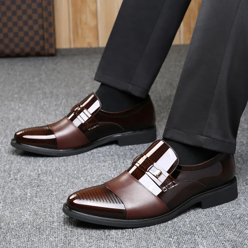 LAORENTOU Dress Shoes Men Low Top Brown/Black-4