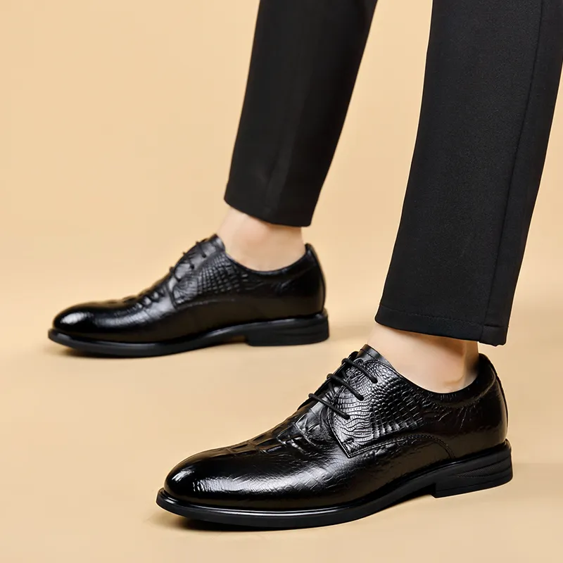 LAORENTOU Dress Shoes Men Low Top Black-4