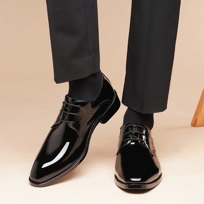 LAORENTOU Dress Shoes Men Low Top Black-5