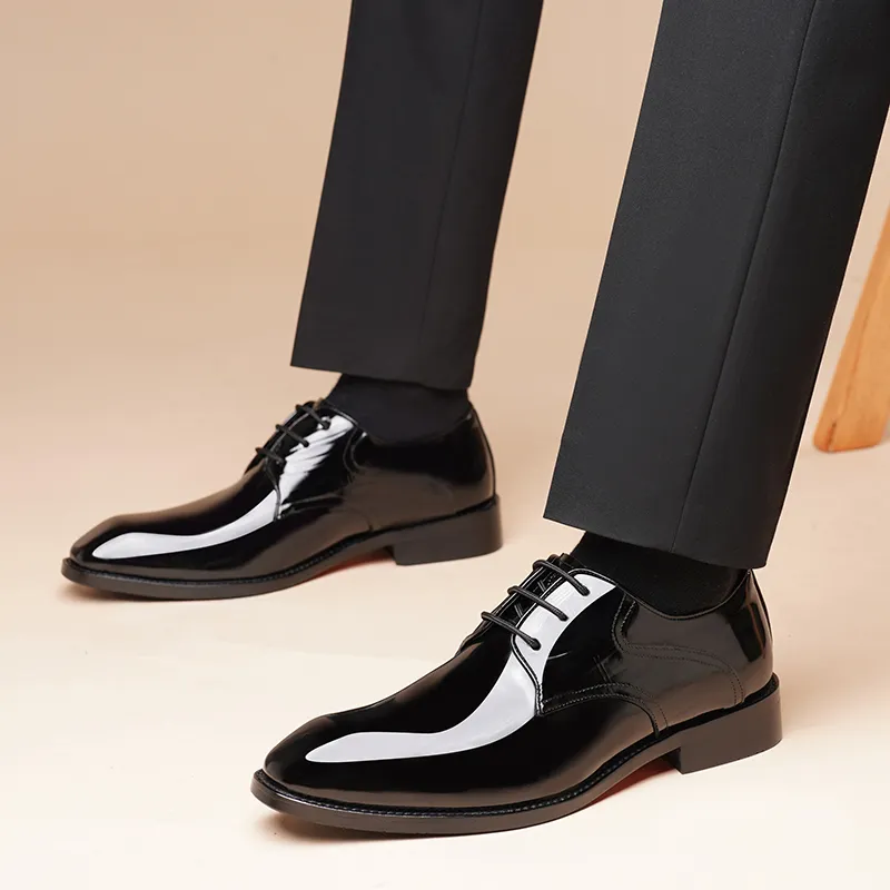 LAORENTOU Dress Shoes Men Low Top Black-4