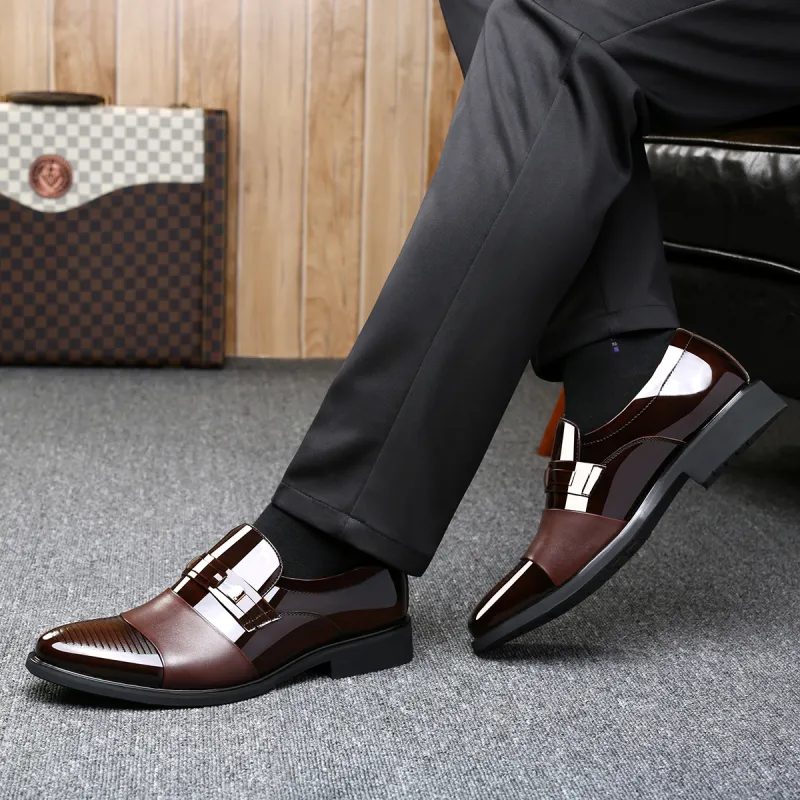 LAORENTOU Dress Shoes Men Low Top Brown/Black-5