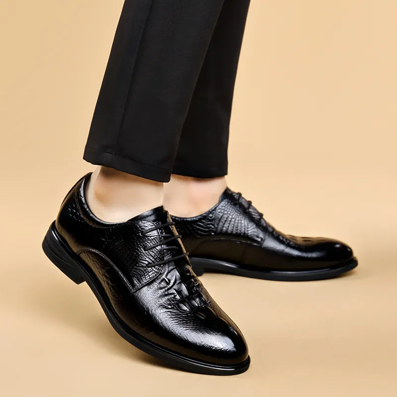 LAORENTOU Dress Shoes Men Low Top Black-5