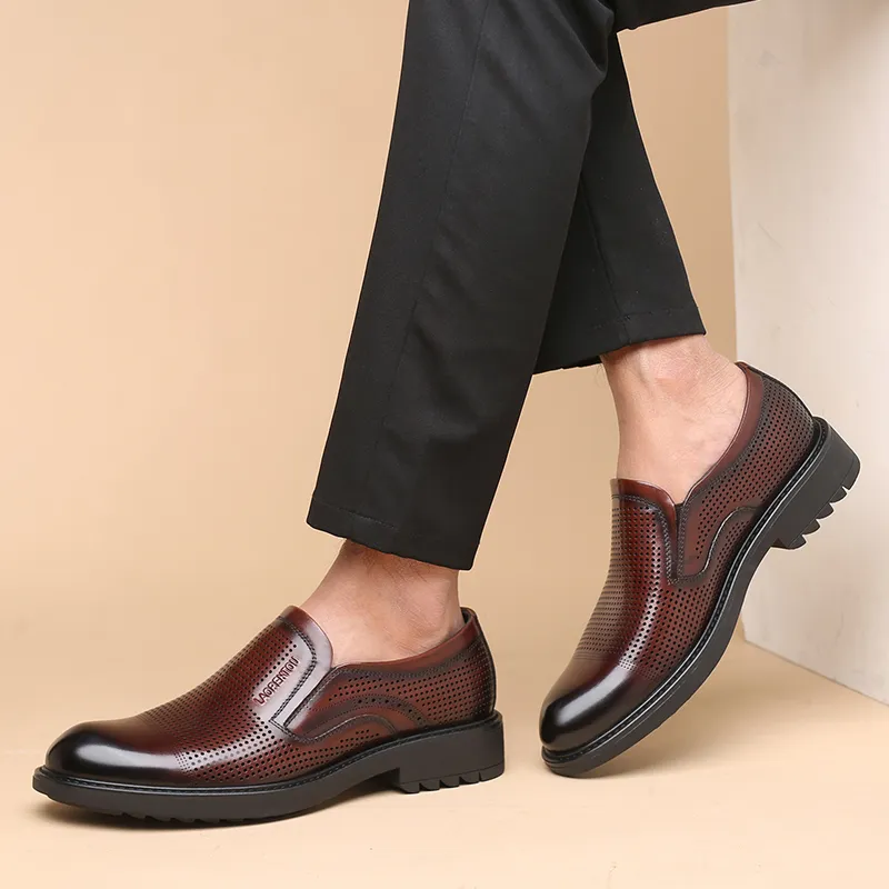LAORENTOU Dress Shoes Men Low Top Brown/Black-20