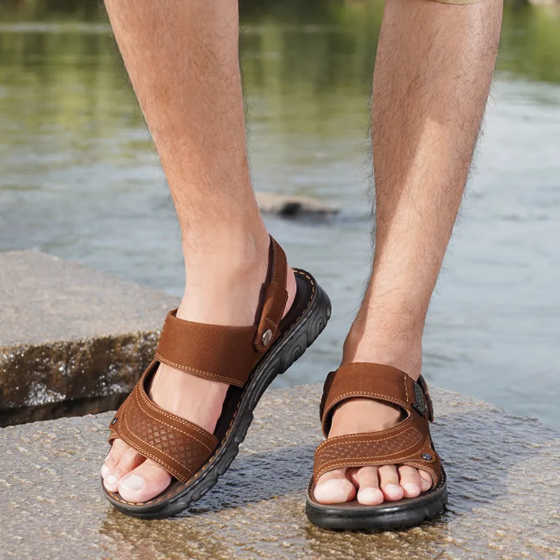LAORENTOU Beach Sandals Men Black-9