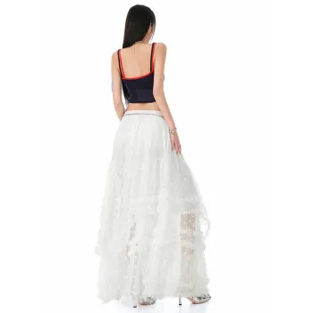 Kazakhstan Casual Long Skirt Women's White