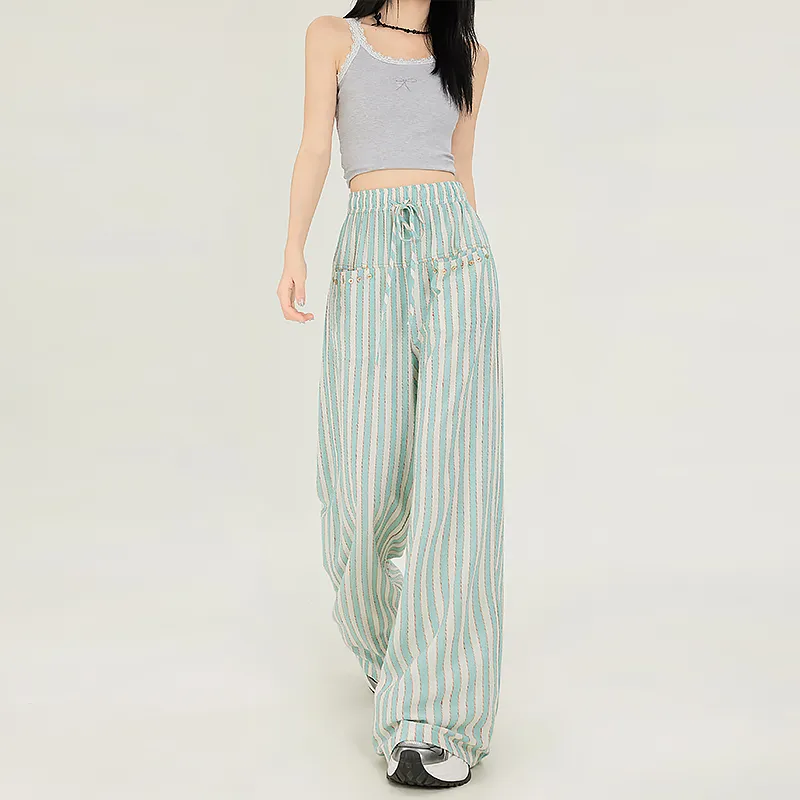 Kazakhstan Casual Pants Women's Lake Green-4