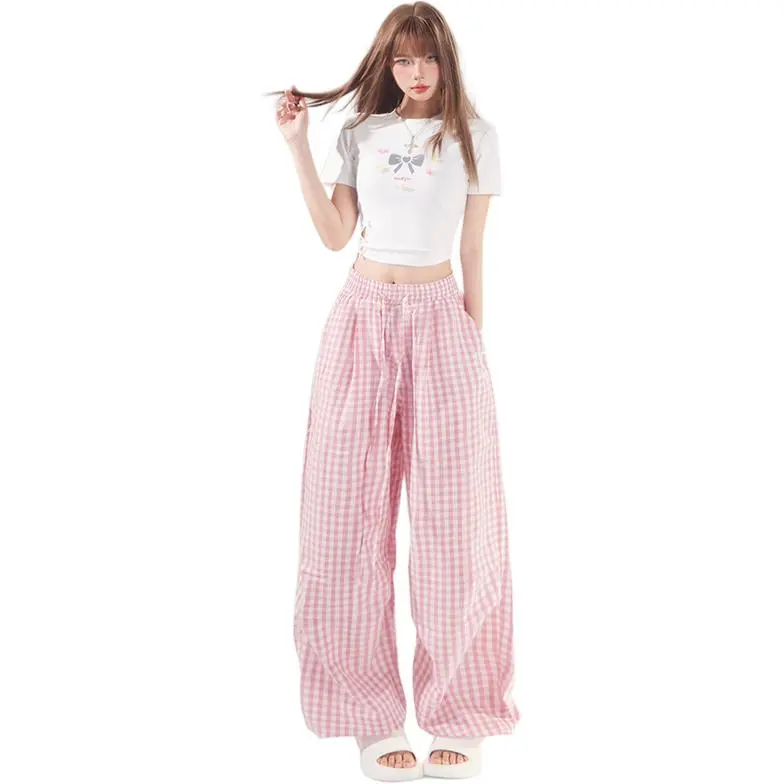 Kazakhstan Casual Pants Women's Pink-9