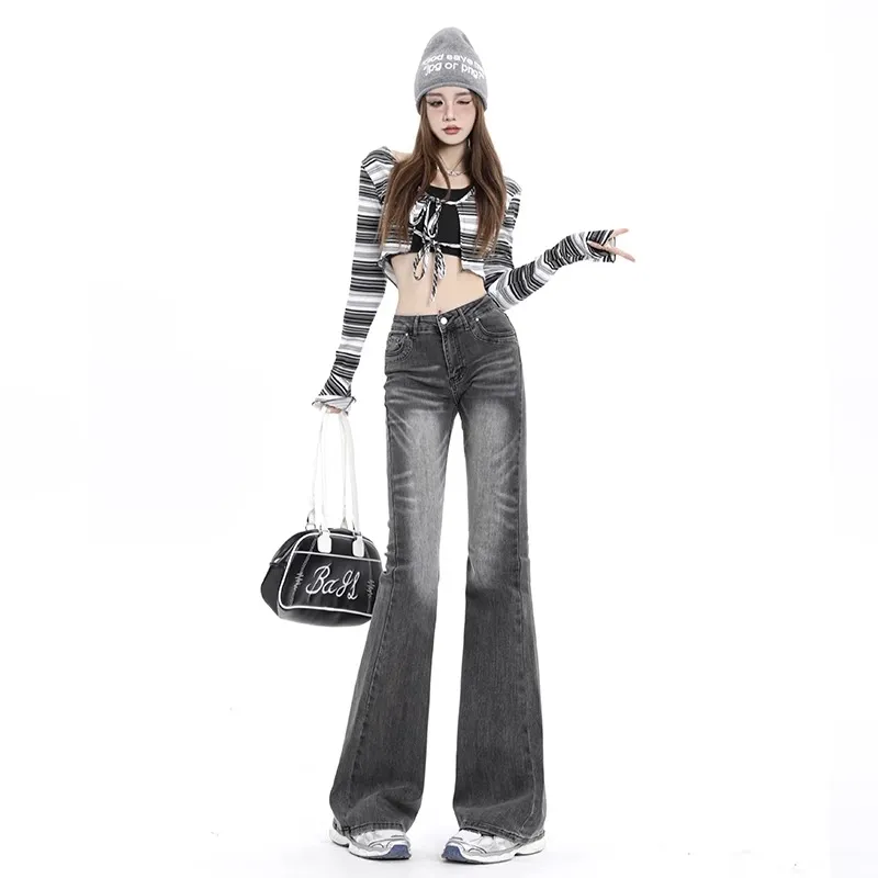Kazakhstan Jeans Women's Vintage Blue Smoke Gray-5