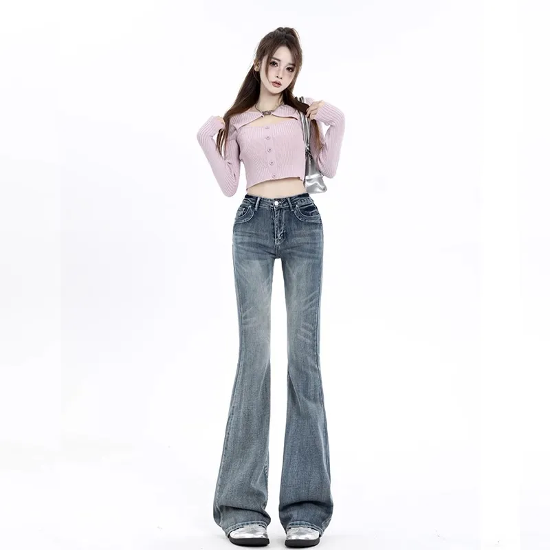 Kazakhstan Jeans Women's Vintage Blue Smoke Gray-1