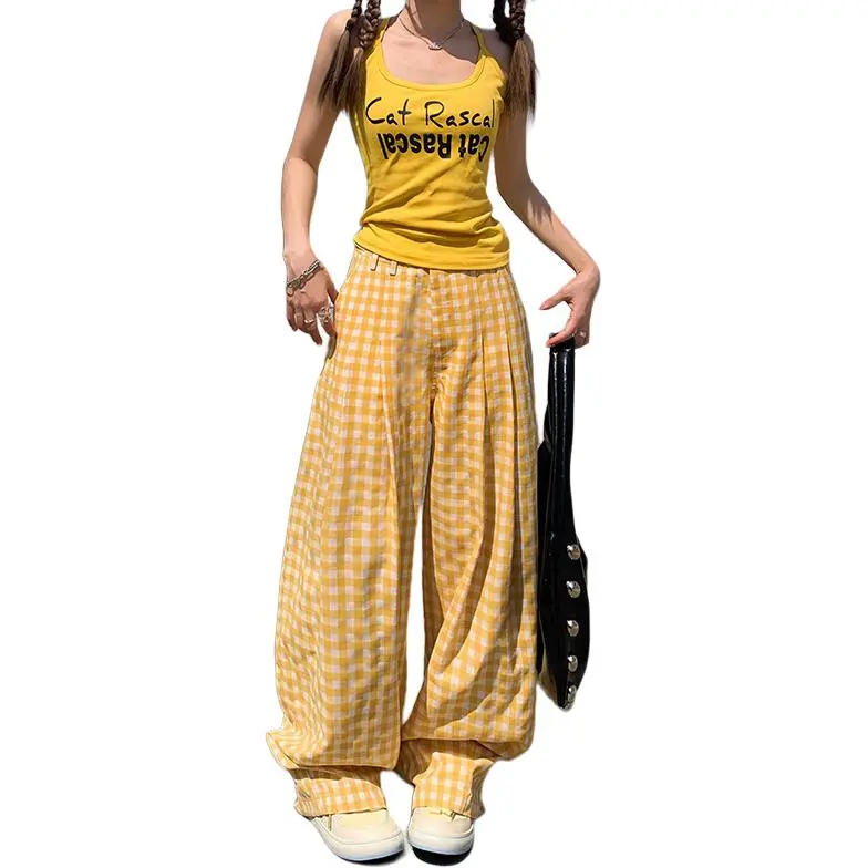 Kazakhstan Casual Pants Women's Yellow-9