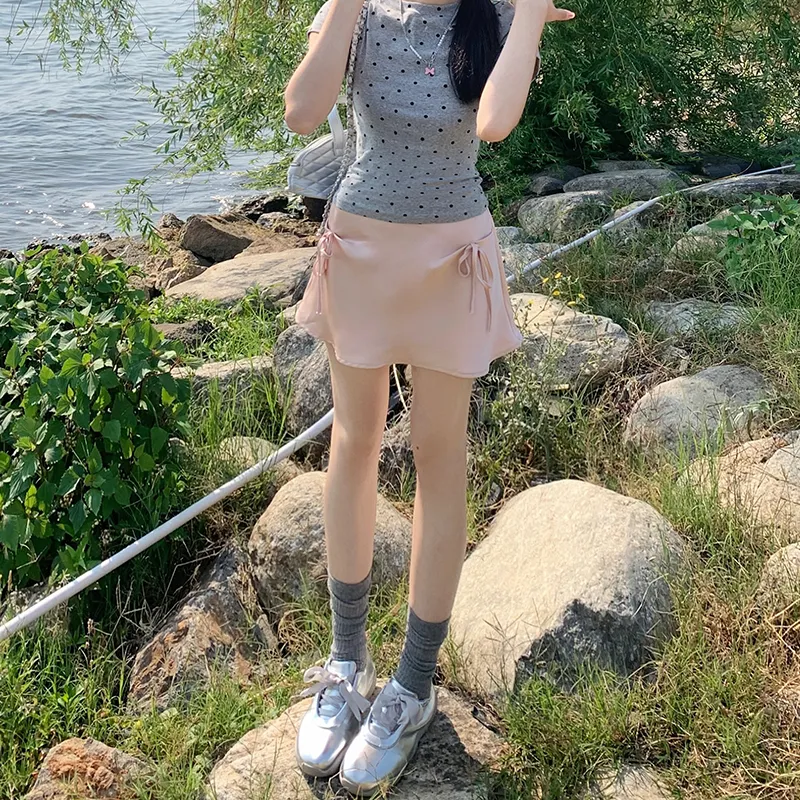 Kazakhstan Casual Short Skirts Women's Pink-3