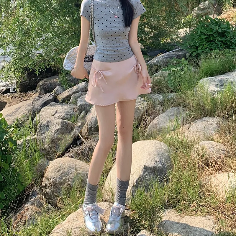 Kazakhstan Casual Short Skirts Women's Pink-4