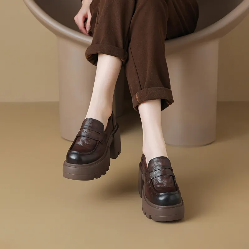 OCCAMAN Chunky Heel High Heels 8.5cm Women's-12