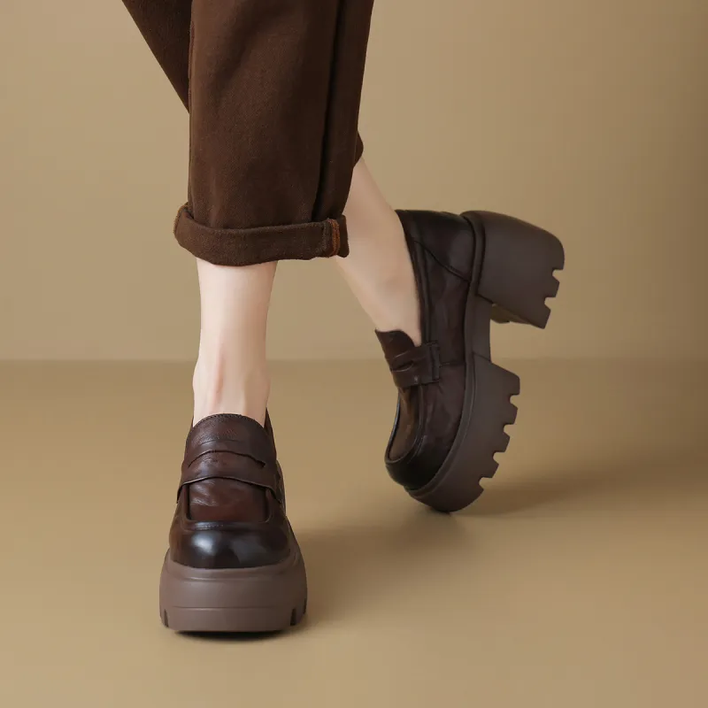 OCCAMAN Chunky Heel High Heels 8.5cm Women's-11