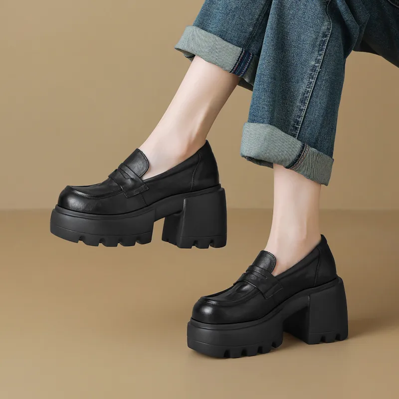 OCCAMAN Chunky Heel High Heels 8.5cm Women's-2