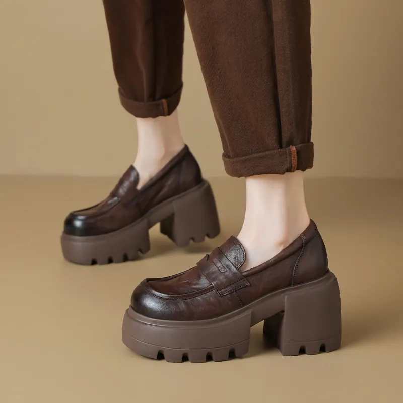 OCCAMAN Chunky Heel High Heels 8.5cm Women's-8