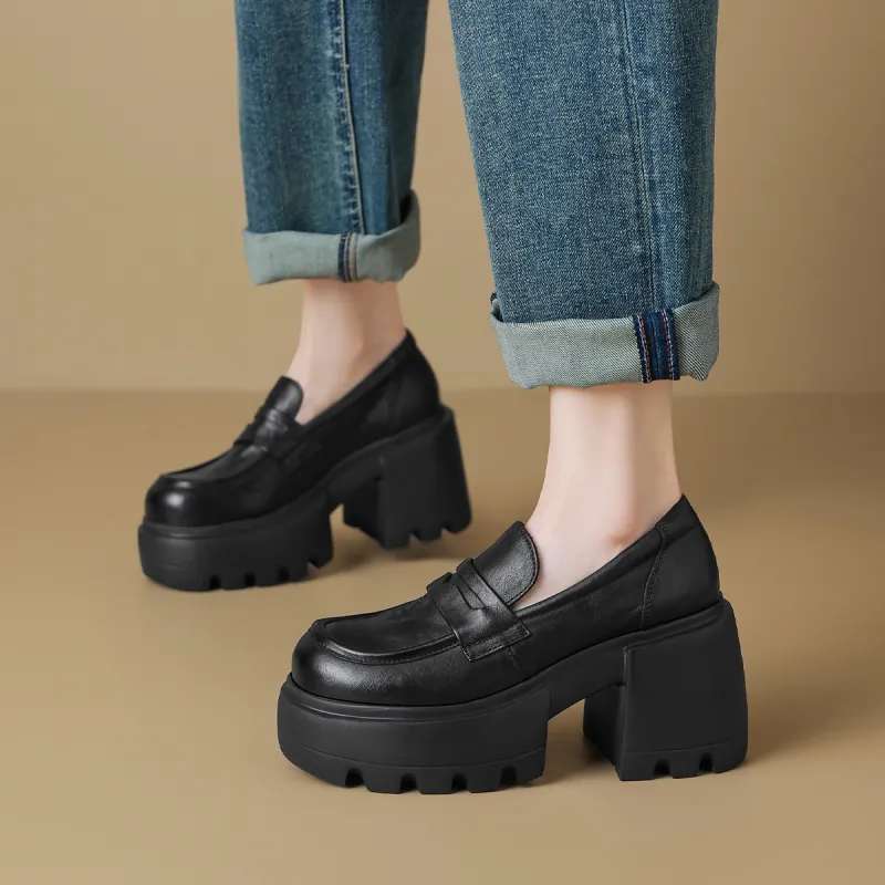 OCCAMAN Chunky Heel High Heels 8.5cm Women's-1