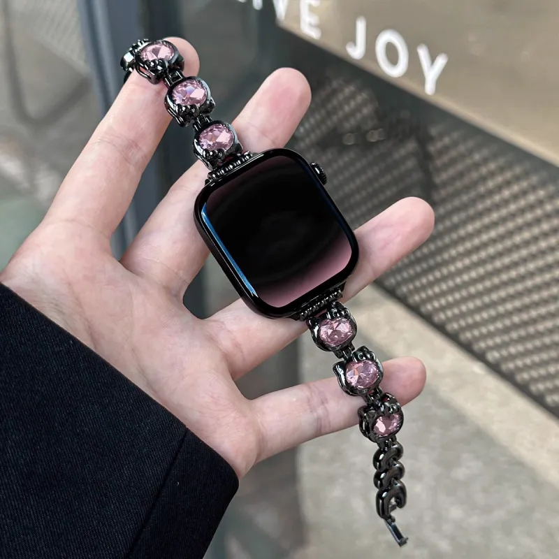 CHUANGYIDA Watch Bands Silver/Pink Diamond Women's Watch-3