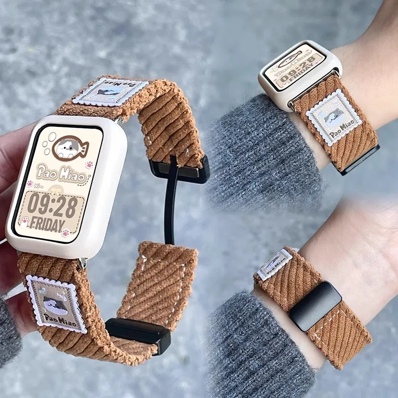 CHUANGYIDA Xiaomi Compatibility Watch Band 145~210mm Corduroy Material-9