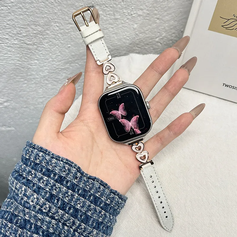 CHUANGYIDA Red Beige Compatibility Watch Band 145~210mm Canvas Material-15