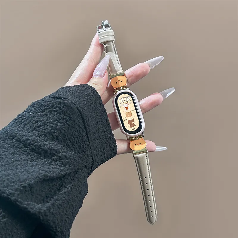 CHUANGYIDA Xiaomi Compatibility Watch Band 130 180mm Leather, Metal-5