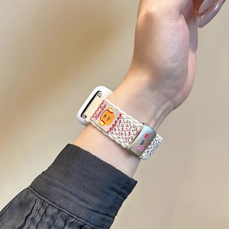 CHUANGYIDA Xiaomi Red Beige Compatibility Watch Band 135 200mm Fabric Material-3