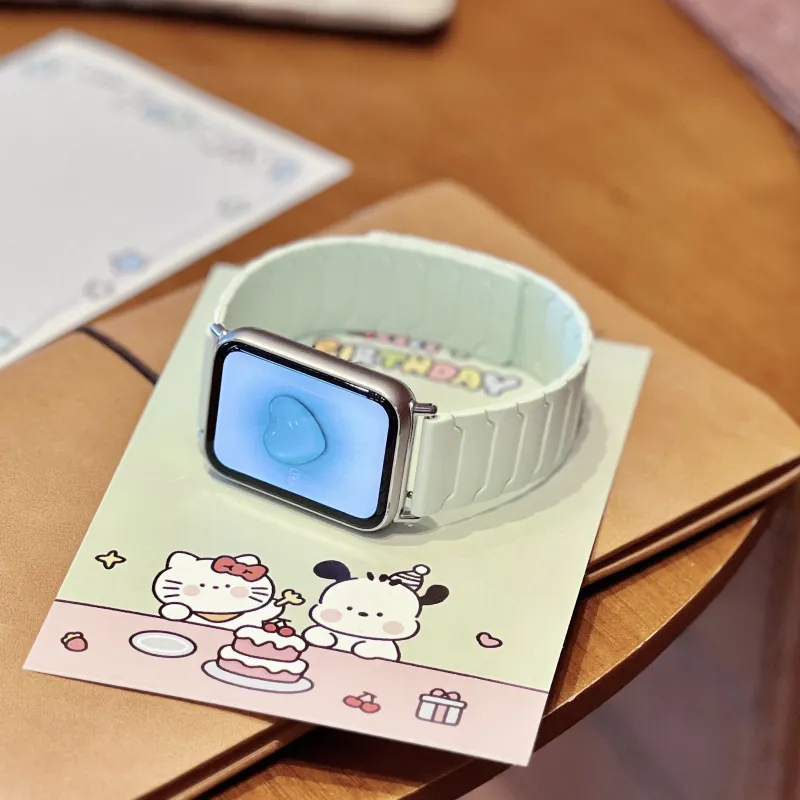 CHUANGYIDA Watch Band Xiaomi Red Beige Compatibility 135 200mm Silicone Material-2