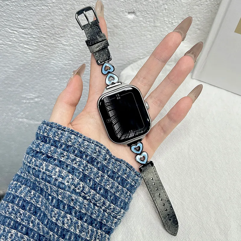 CHUANGYIDA Red Beige Compatibility Watch Band 145~210mm Canvas Material-2