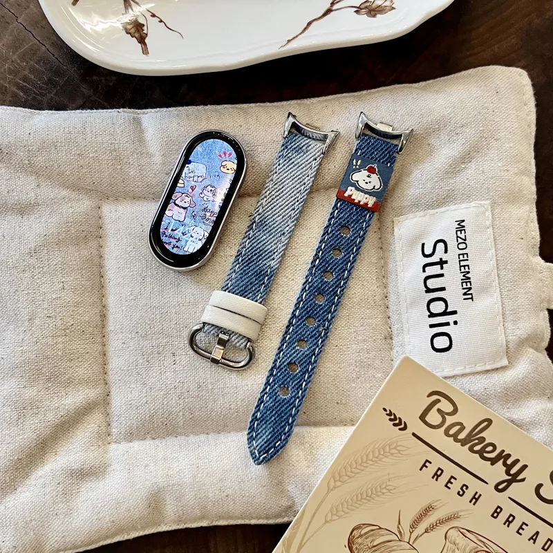 CHUANGYIDA Xiaomi Compatibility Watch Band 135 210mm Denim Material-1
