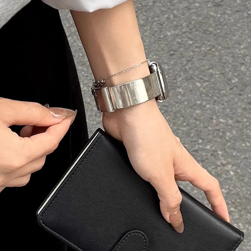 CHUANGYIDA Watch Band Xiaomi Red Beige Compatibility 135 210mm Metal-5