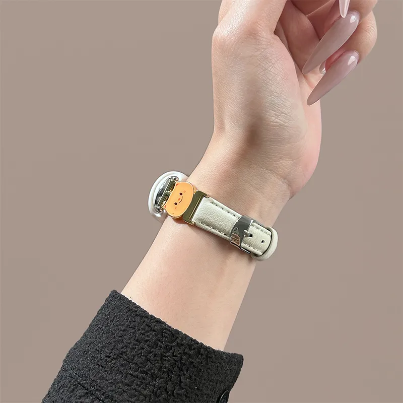 CHUANGYIDA Xiaomi Compatibility Watch Band 130 180mm Leather, Metal-3