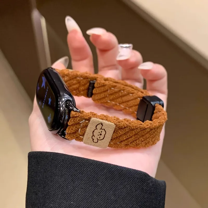 CHUANGYIDA Xiaomi Compatibility Watch Band 145~210mm Corduroy Material-4