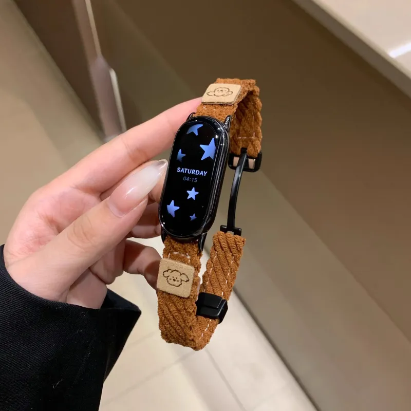 CHUANGYIDA Xiaomi Compatibility Watch Band 145~210mm Corduroy Material-3