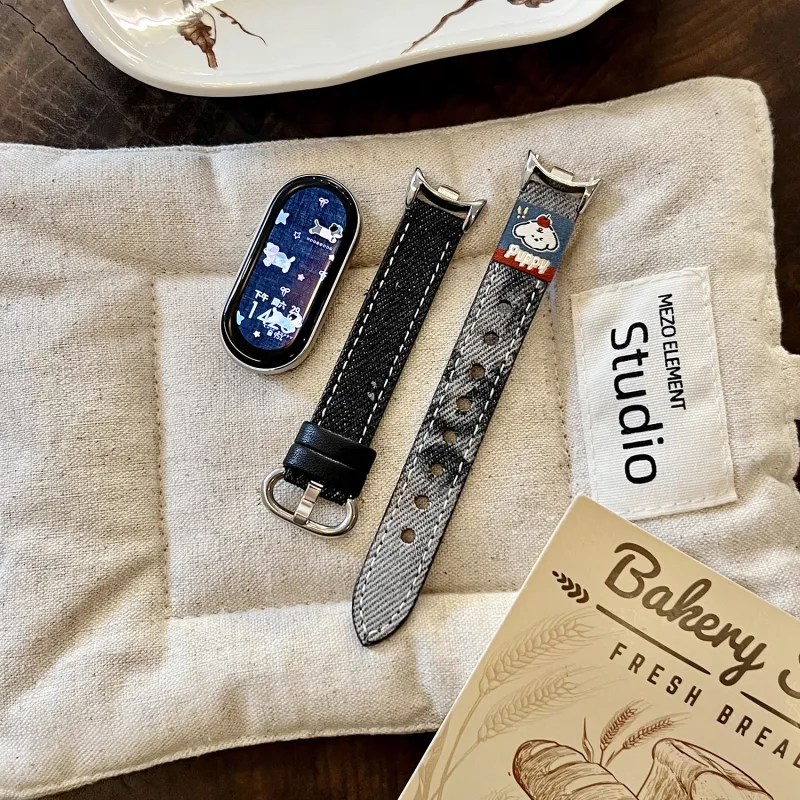 CHUANGYIDA Xiaomi Compatibility Watch Band 135 210mm Denim Material-5