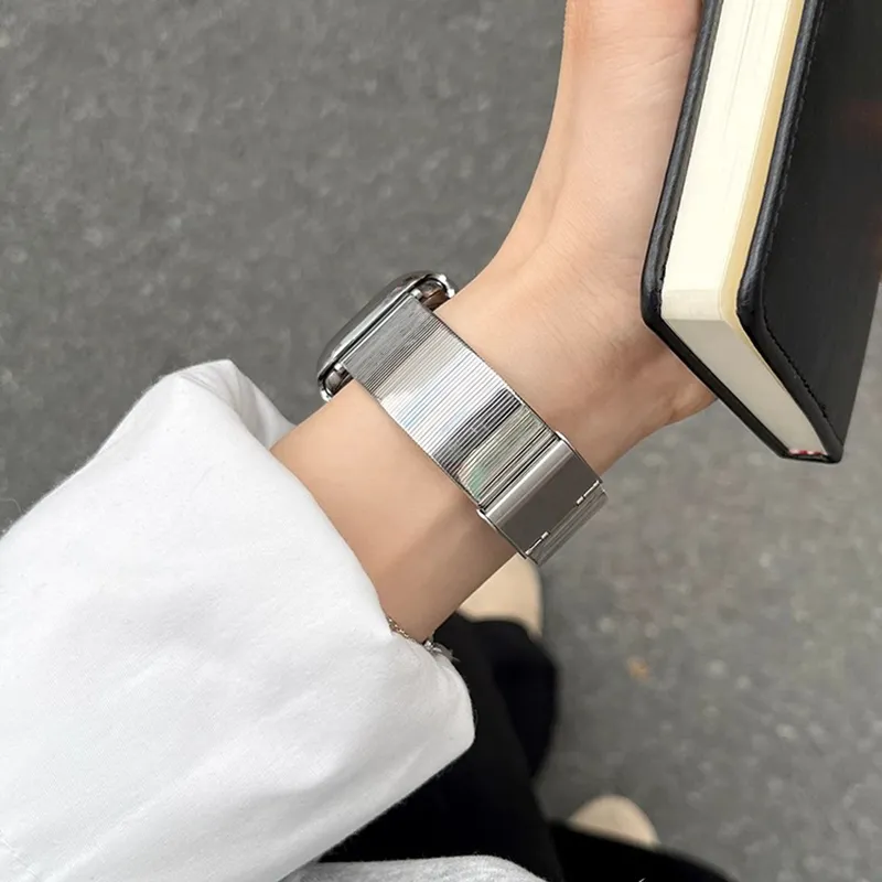 CHUANGYIDA Watch Band Xiaomi Red Beige Compatibility 135 210mm Metal-3