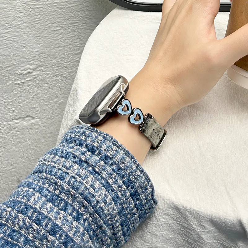 CHUANGYIDA Red Beige Compatibility Watch Band 145~210mm Canvas Material-1