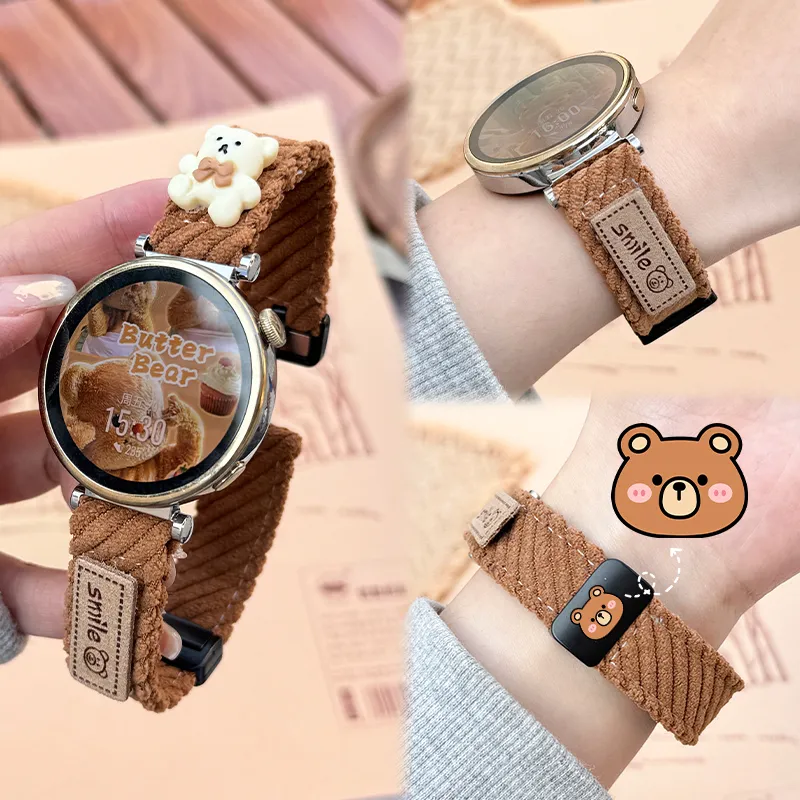 CHUANGYIDA Huawei Compatibility Watch Band 145~210mm Corduroy Material-6